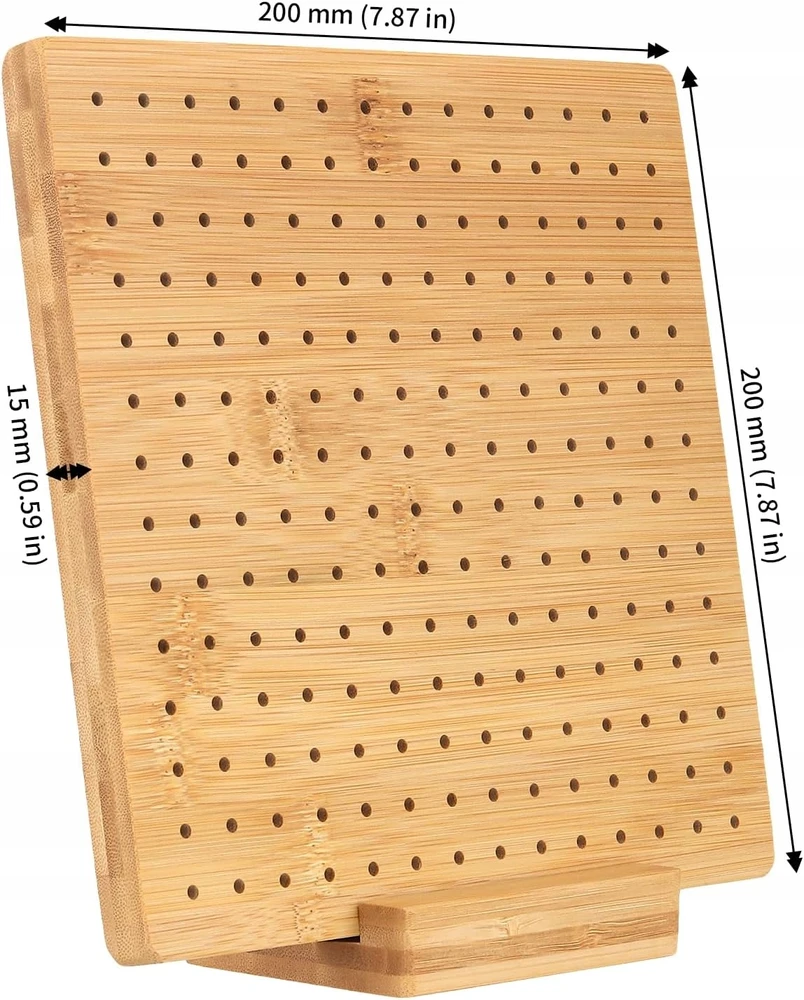 Kvadratinis MEDIENOS Įtempiklis DIDELIS 20X20X15CM NĖRIMO LENTŲ RINKINYS