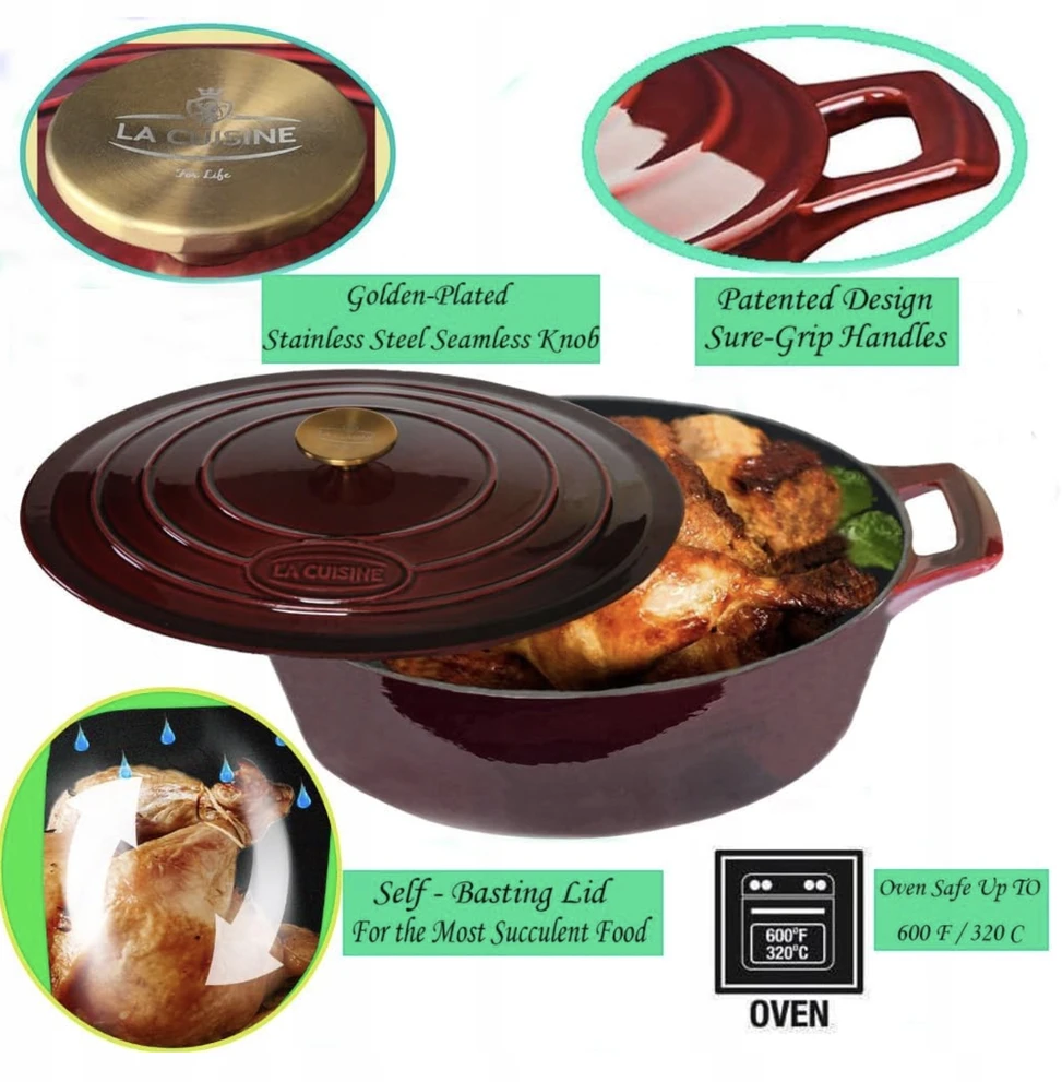 La Cuisine Ovalus ketaus puodas, 29 cm