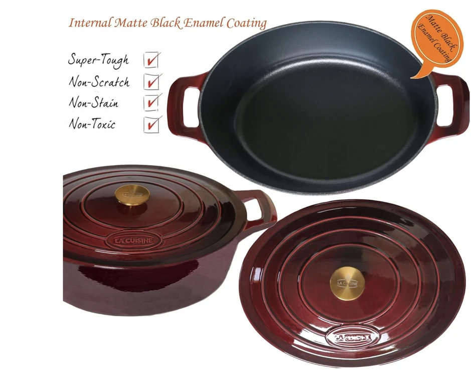 La Cuisine Ovalus ketaus puodas, 29 cm