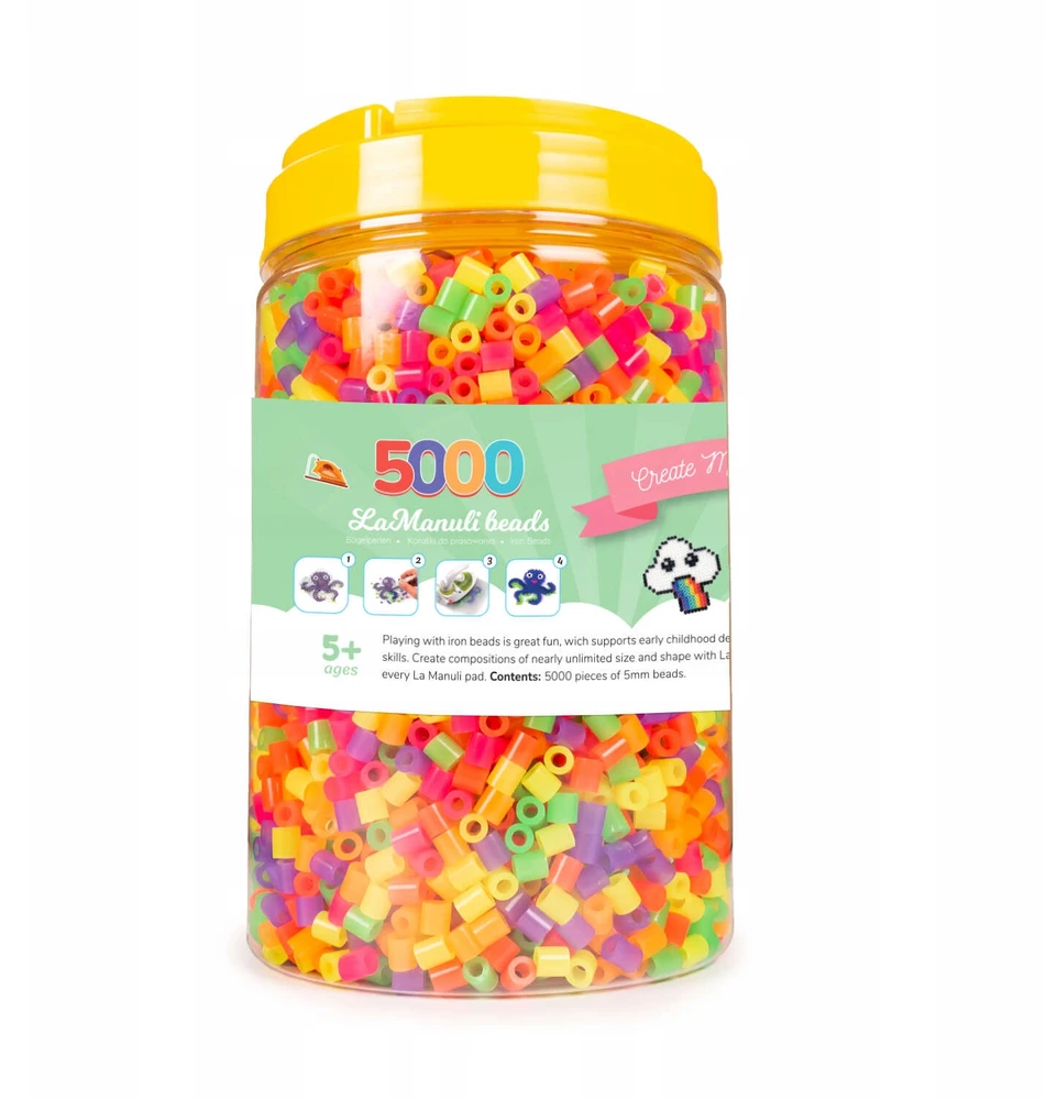 La Manuli Lyginimo karoliukai 5000vnt NEON Midi dydis 5mm Stiklainis
