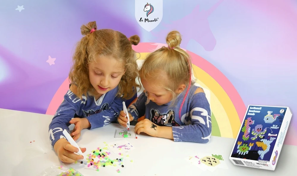 La Manuli Lyginimo karoliukų rinkinys vandens gyvūnams 5 raštų mygtukai palaidinei