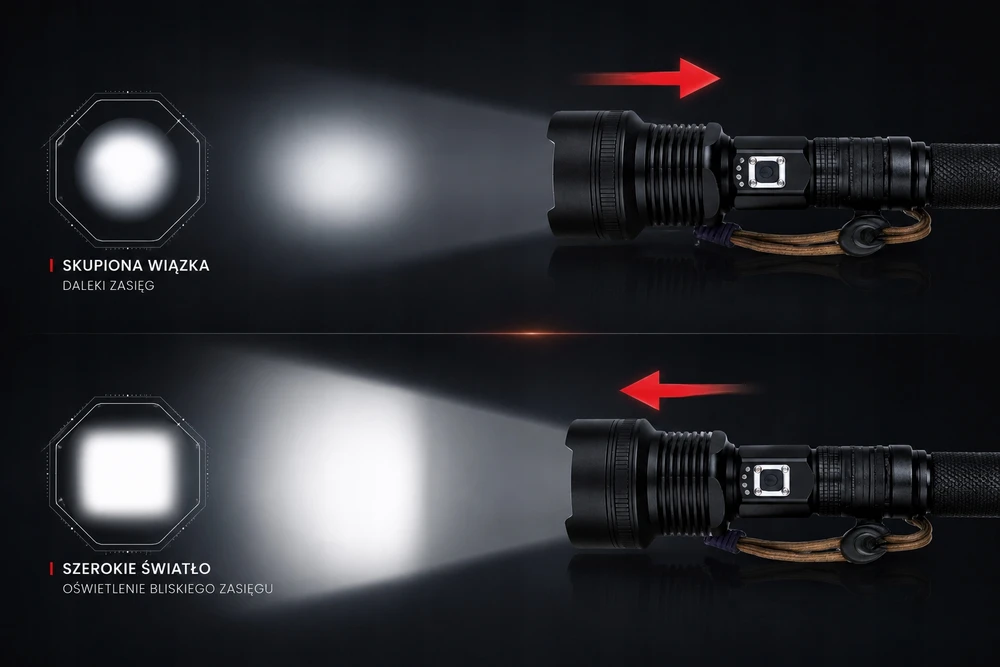 LABAI GALINGAS TAKTINIS LED BLYKŠTINĖS ŽIBINTAS, PAKRAUJAMA PAIEŠKA, MASTILINIO REFLEKTORIAUS