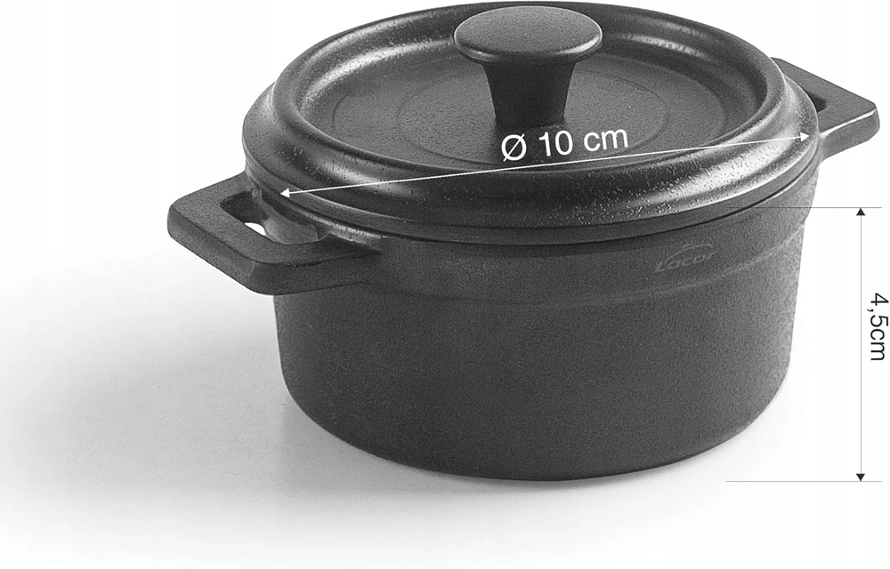 LACOR 63392 Mini Puodas 210ml su dangteliu Melamino BPAfree Juodas