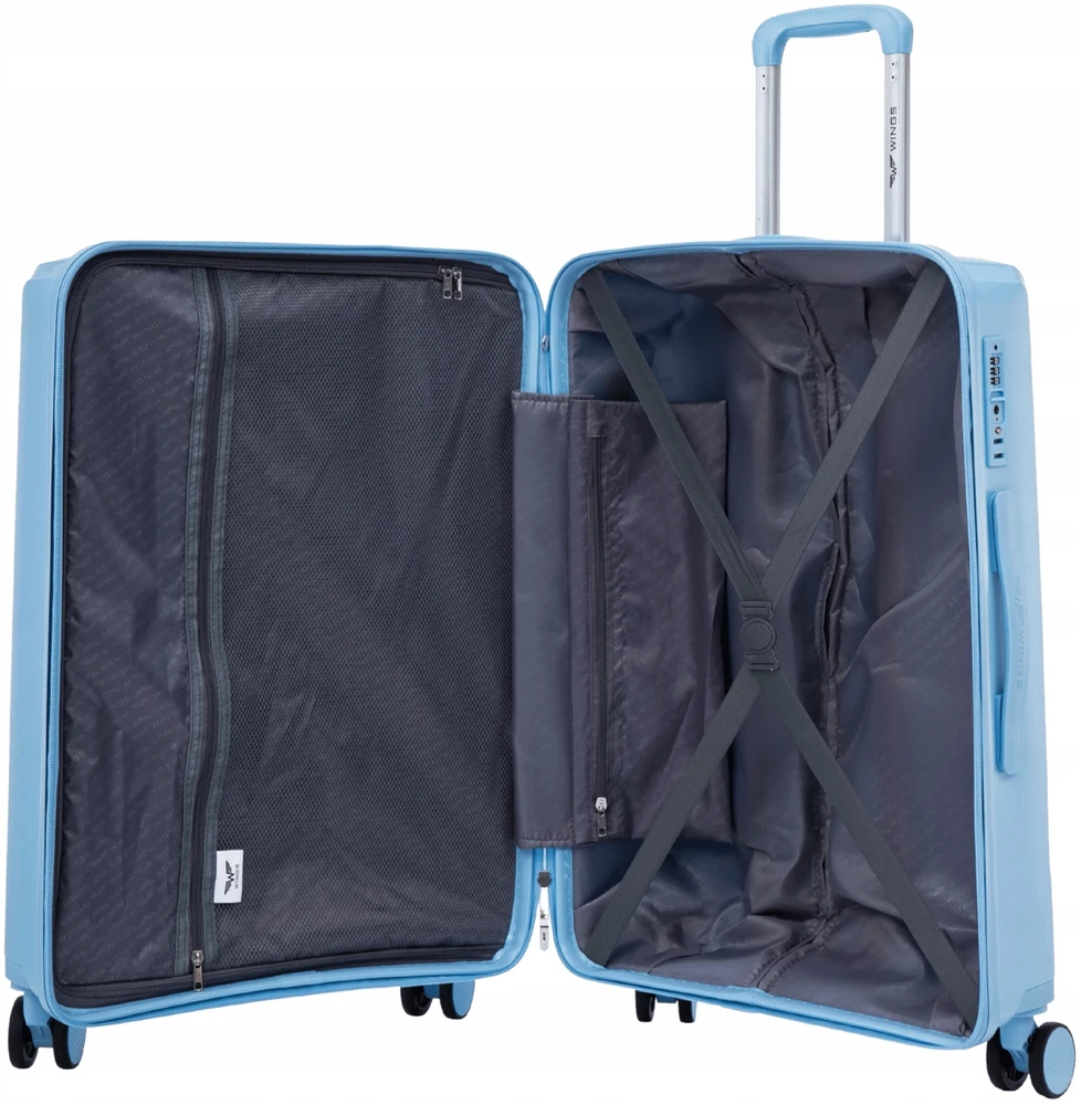 Lagaminas Wings CKT02, M, šviesiai mėlynas