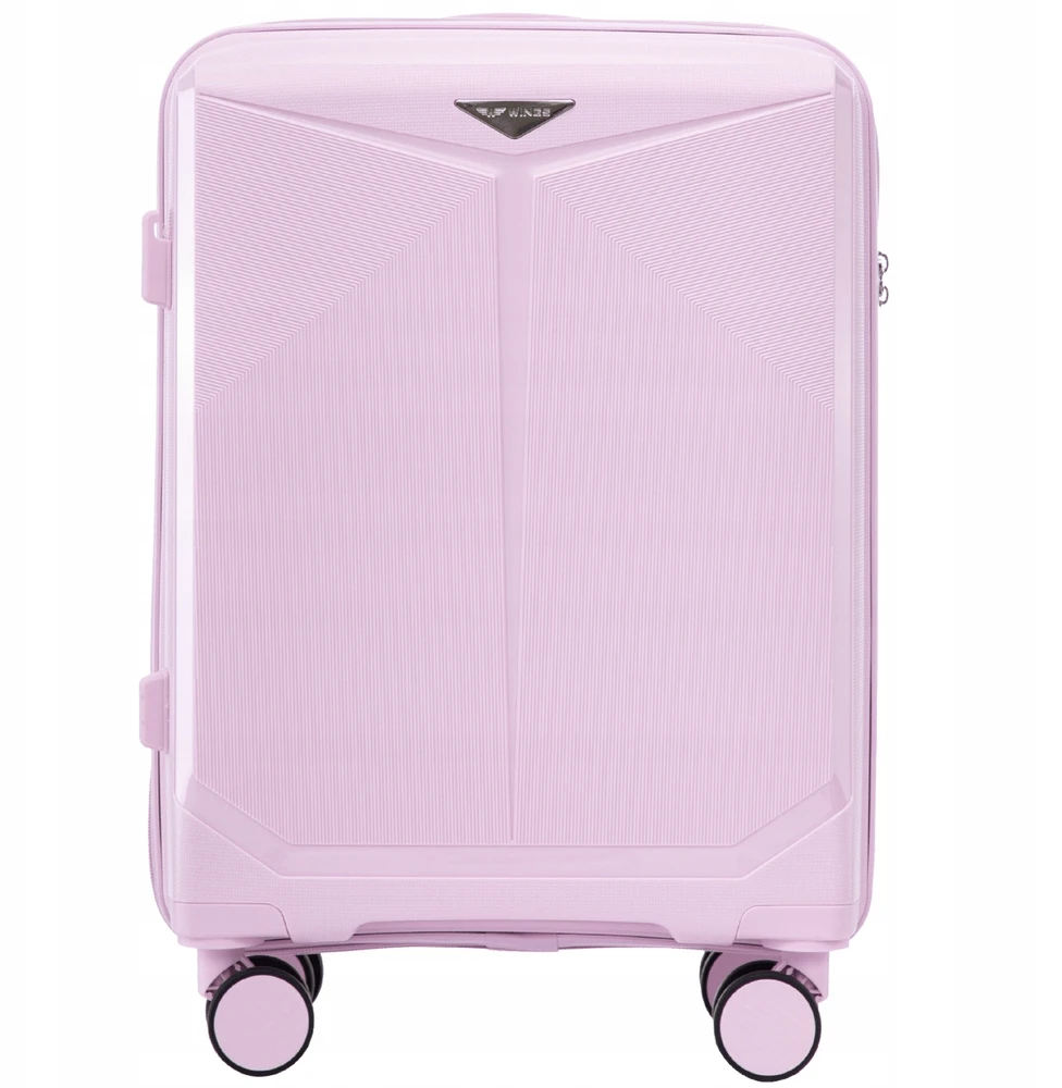 Lagaminas Wings CKT02, S, šviesiai rožinis 55x40x20cm Ryanair ir Wizzair,polipropilenas , TSA spyna