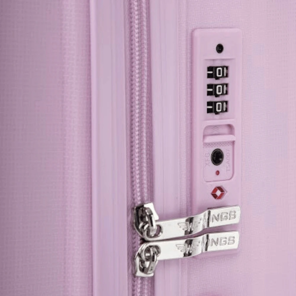 Lagaminas Wings CKT02, S, šviesiai rožinis 55x40x20cm Ryanair ir Wizzair,polipropilenas , TSA spyna
