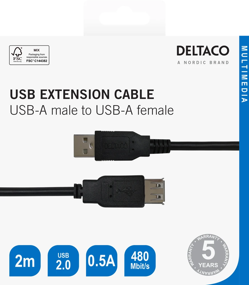 USB Kabelis - LINDY USB 2.0 Tipo A į Mini-B Laidas, 90 Laipsnių Dešinysis Kampas, M/M, 0.5 m, Juodas