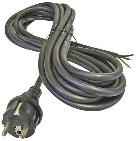 Emos Laidas su elektros kištuku 3m/3x2.5mm guminis/juodas
