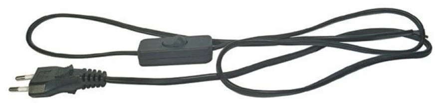 Emos Laidas su elektros kištuku 2m/2x0.5mm juodas