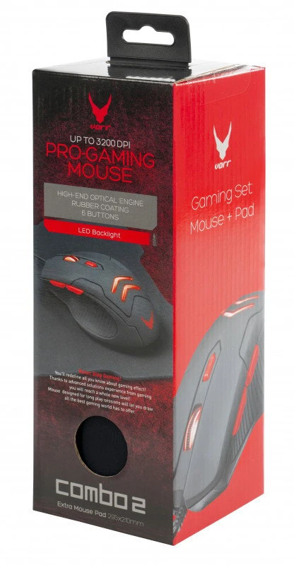 Pelė DELTACO GAMING su laidu 800-2000 DPI, 125 Hz, LED, USB, juoda / GAM-029