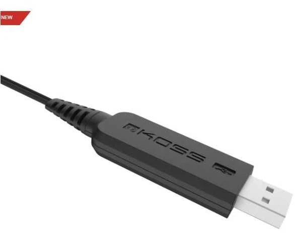 Koss | Ausinės | CS195 USB | su laidu | Ant ausų uždedamos | Mikrofonas | Juodas