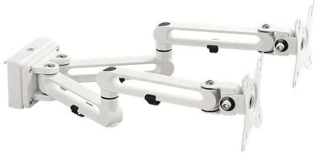 Laikiklis 2 monitoriams DELTACO OFFICE 17-32 ", iki 8kg, baltas / DELO-0158