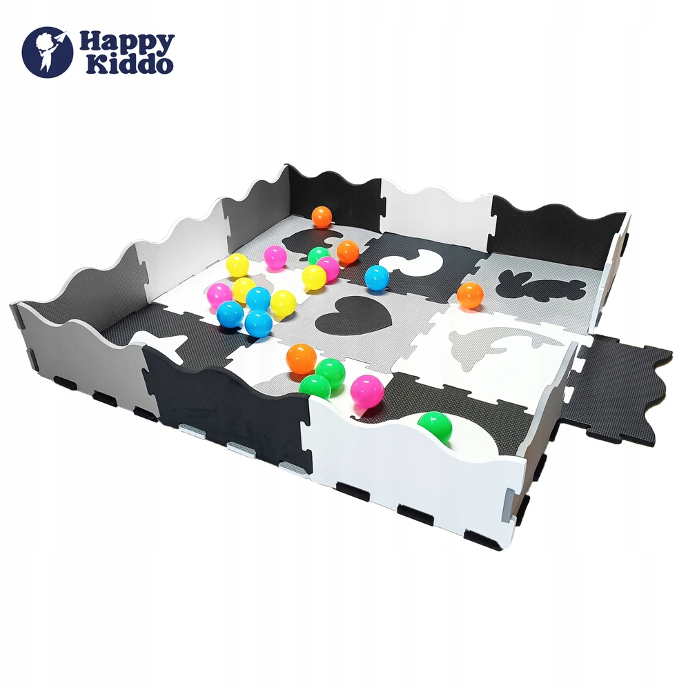 LAIKOMASIS PUTOLOLIS KILIMAS Happy Kiddo Puzzle maniežas Floor 34 vnt 126 cm