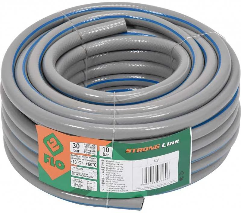 Laistymo žarna pilka STRONG Line, neužsilenkianti (-10 iki+60°C) Flo | d-1/2" 20m
