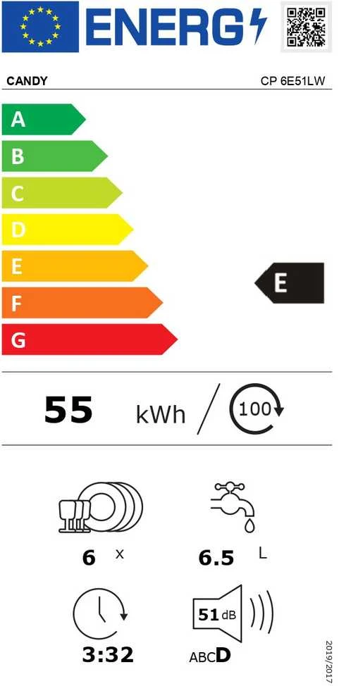 Indaplovė Candy CP 6E51LW, baltos spalvos