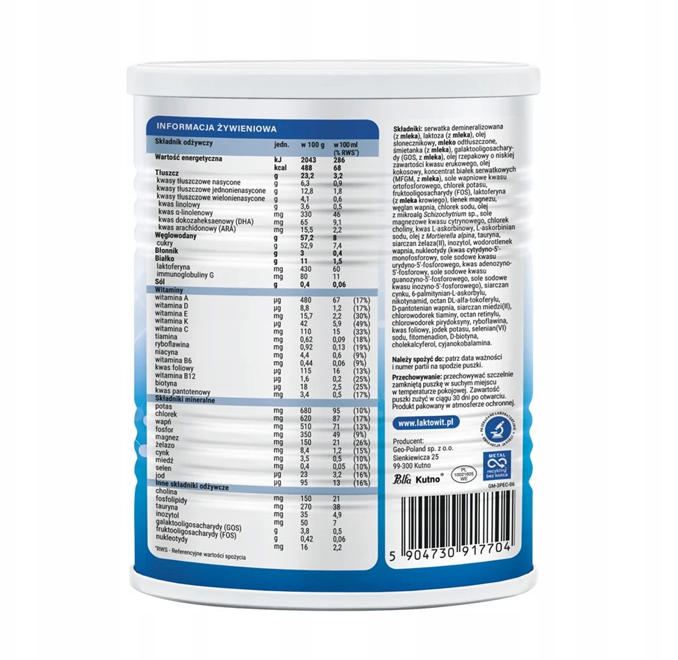 Laktowit 3 LACTOFERRINA + MFGM nuo 1 metų 400g