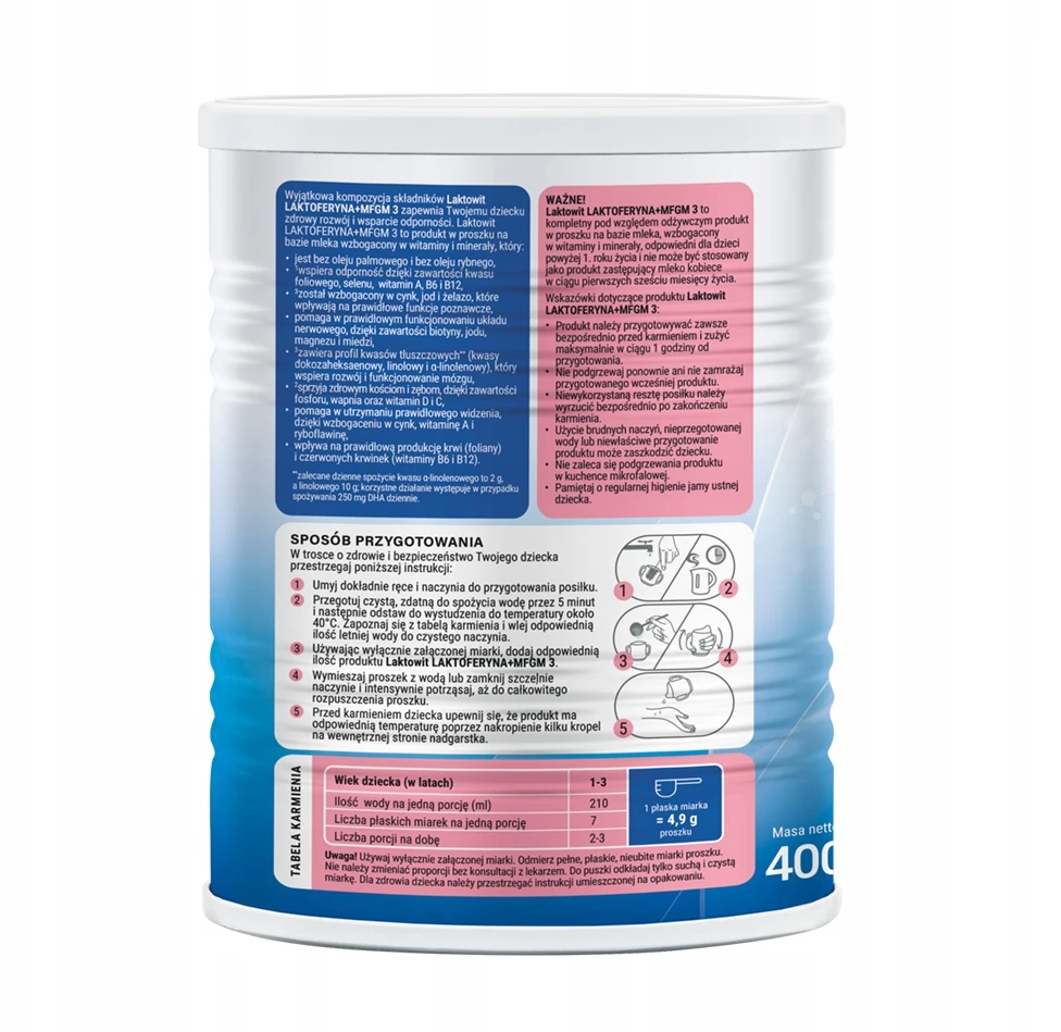 Laktowit 3 LACTOFERRINA + MFGM nuo 1 metų 400g