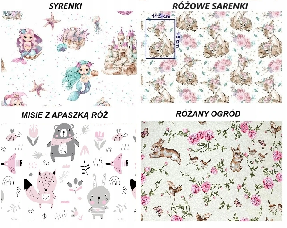 LaMinia paklodė 100% medvilnė su elastine juostele 80x180 RAŠTAI * 60 raštų
