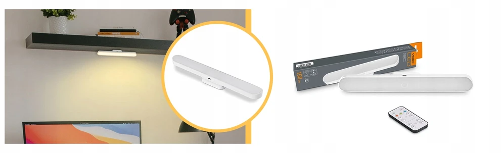 LAMPA LED VIDEX Naktinė lempa 3 BARWY ŚWIATŁA 150 LUMENÓW USB C Pultas