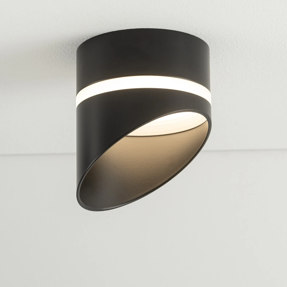 Lampa podtynkowa punktowa nowoczesna skośna okrągła juoda VIS Nowodvorski