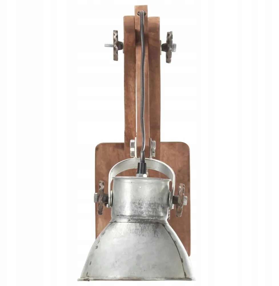 Lampa ścienna w industrialnym stylu, sidabrinė, okrągła, E27