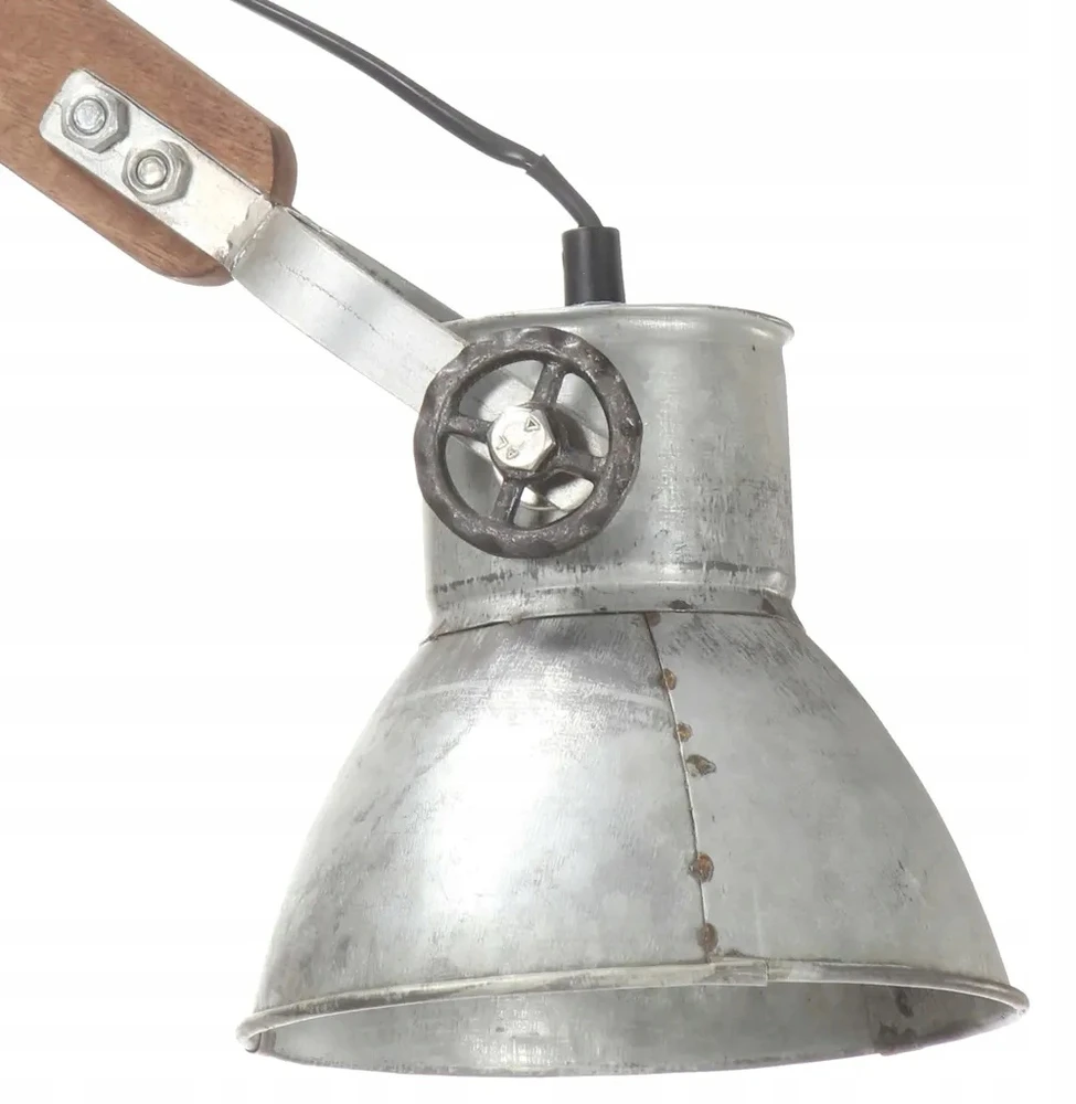 Lampa ścienna w industrialnym stylu, sidabrinė, okrągła, E27