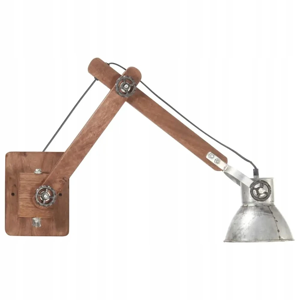 Lampa ścienna w industrialnym stylu, sidabrinė, okrągła, E27