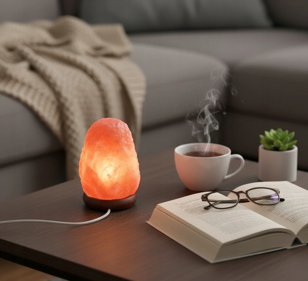 Lampa SOLNA Himalajska na USB JONIZATOR Lampka Naturalna su SOLI LUMI