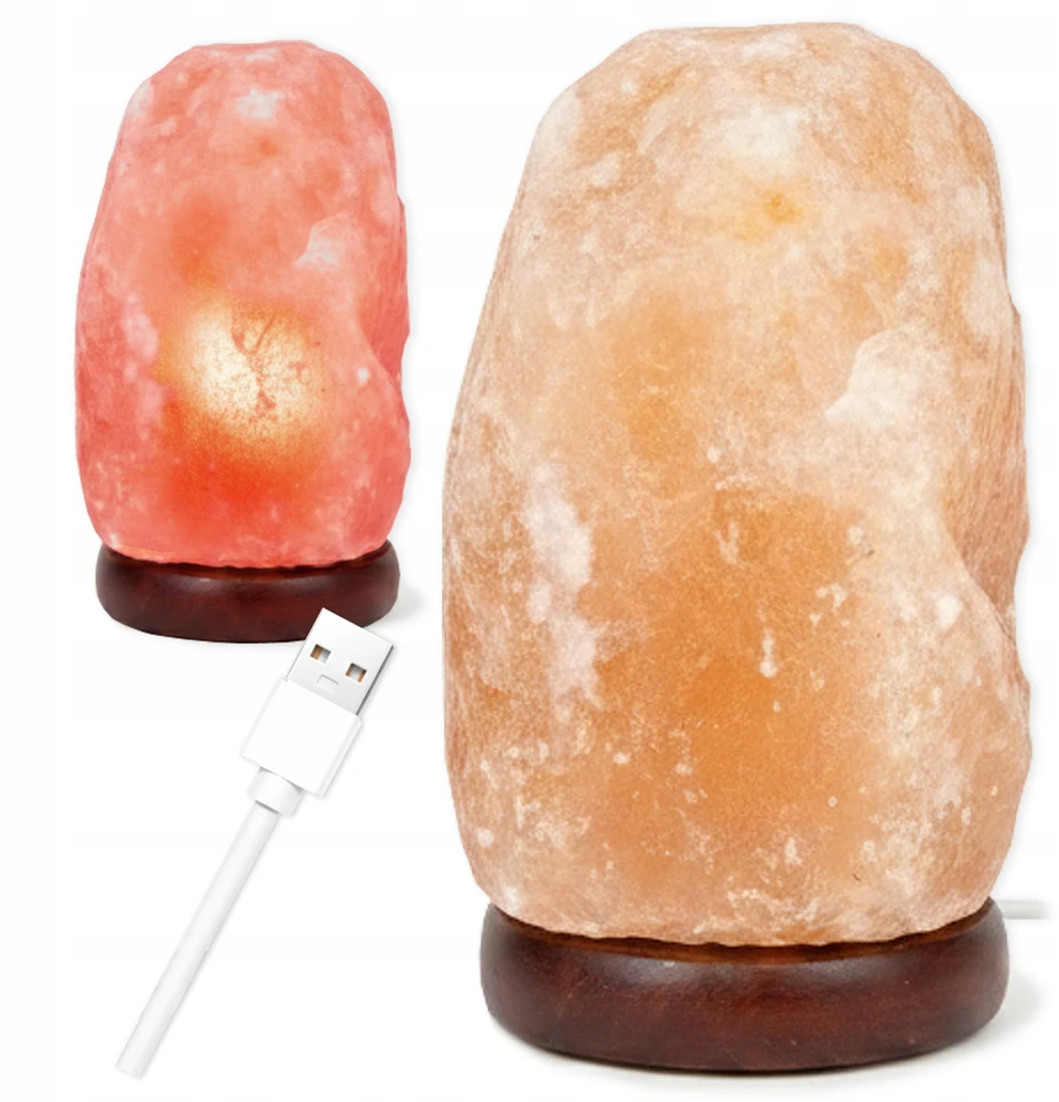 Lampa SOLNA Himalajska na USB JONIZATOR Lampka Naturalna su SOLI LUMI