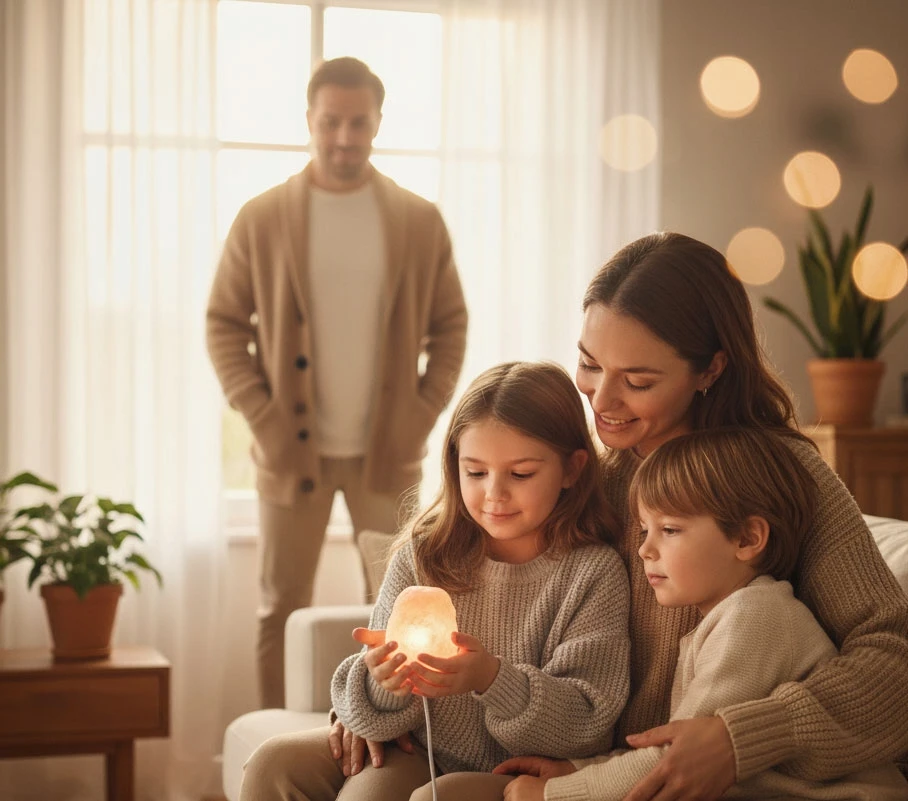 Lampa SOLNA Himalajska na USB JONIZATOR Lampka Naturalna su SOLI LUMI