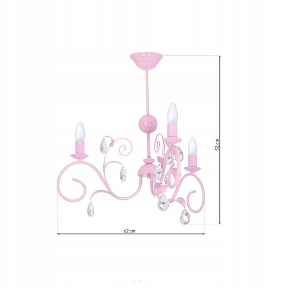 Lampa sufitowa Milagro E14 rožinė