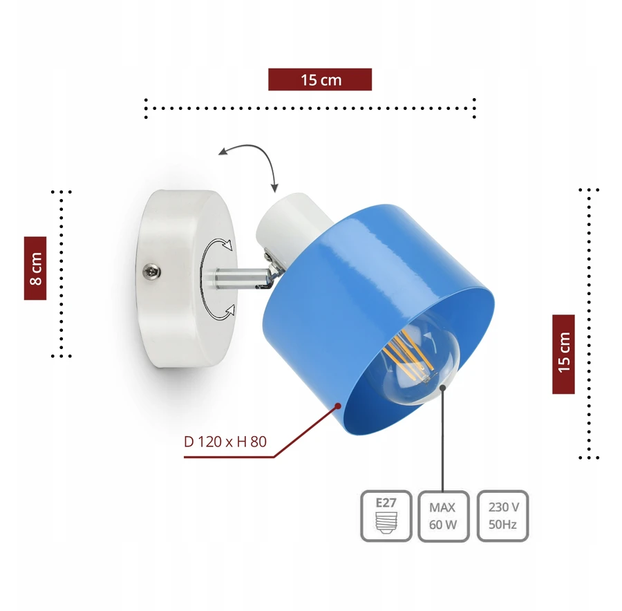 Lubinis šviestuvas Luxolar Lampa sufitowa plafon Classic Spot do pokoju dziecka kolory LED E27