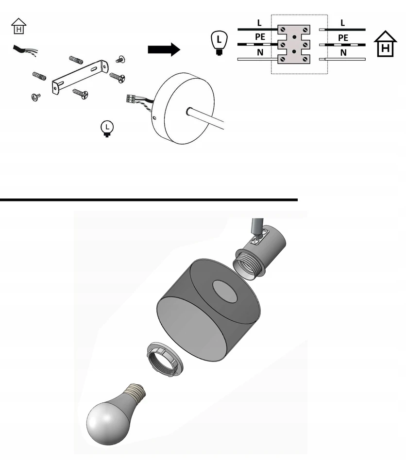Lubinis šviestuvas Luxolar Lampa sufitowa plafon Classic Spot do pokoju dziecka kolory LED E27
