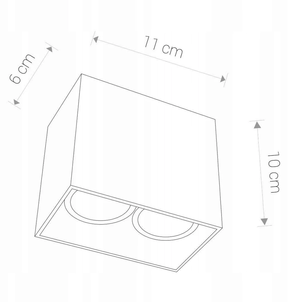 Lampa sufitowa podwójna GAP juoda 2xGU10 aluminiowa do biura Nowodvorski