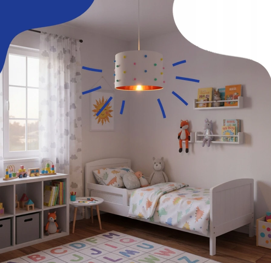 Lampa sufitowa Relaxdays E27 balta, lampa do pokoju dziecięcego