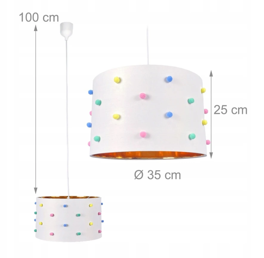 Lampa sufitowa Relaxdays E27 balta, lampa do pokoju dziecięcego