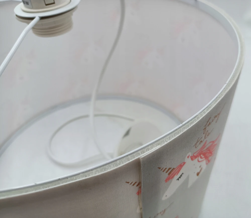 Pakabinamas šviestuvas Lampa sufitowa wisząca Abażur Smukee E27 pilka Wzór jednorożec