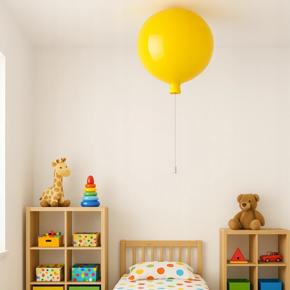 Lampa wisząca Abigali Baloon E27 do pokoju dziecięcego 20cm geltona