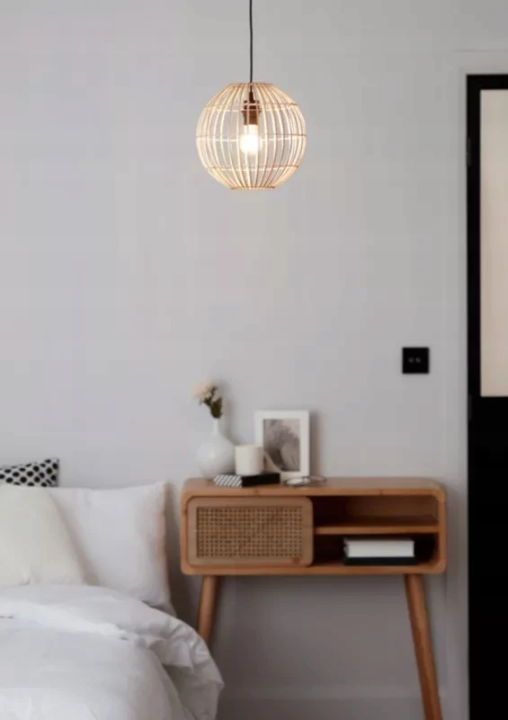 Lampa wisząca GoodHome Dacite 1 x 40 W E27 28 cm jasny bambus