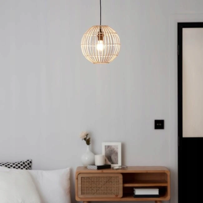 Lampa wisząca GoodHome Dacite 1 x 40 W E27 28 cm jasny bambus