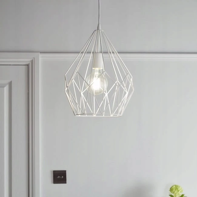 LAMPA WISZĄCA GOODHOME PHOBETO 1-PUNKTOWA E27 BALTA