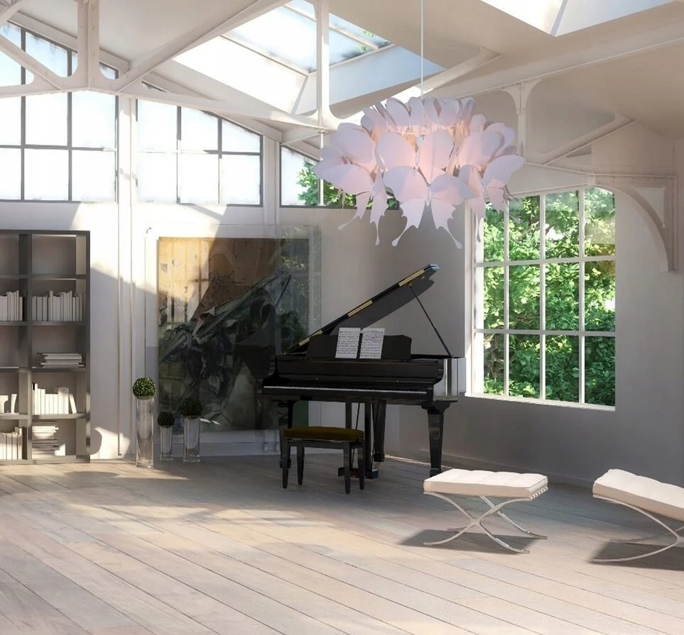 Pakabinamas šviestuvas LAMPA WISZĄCA MOTYLE LIGHT PRESTIGE FARFALLA LP-MD088-3439A/1P BLADY ROŽINĖ