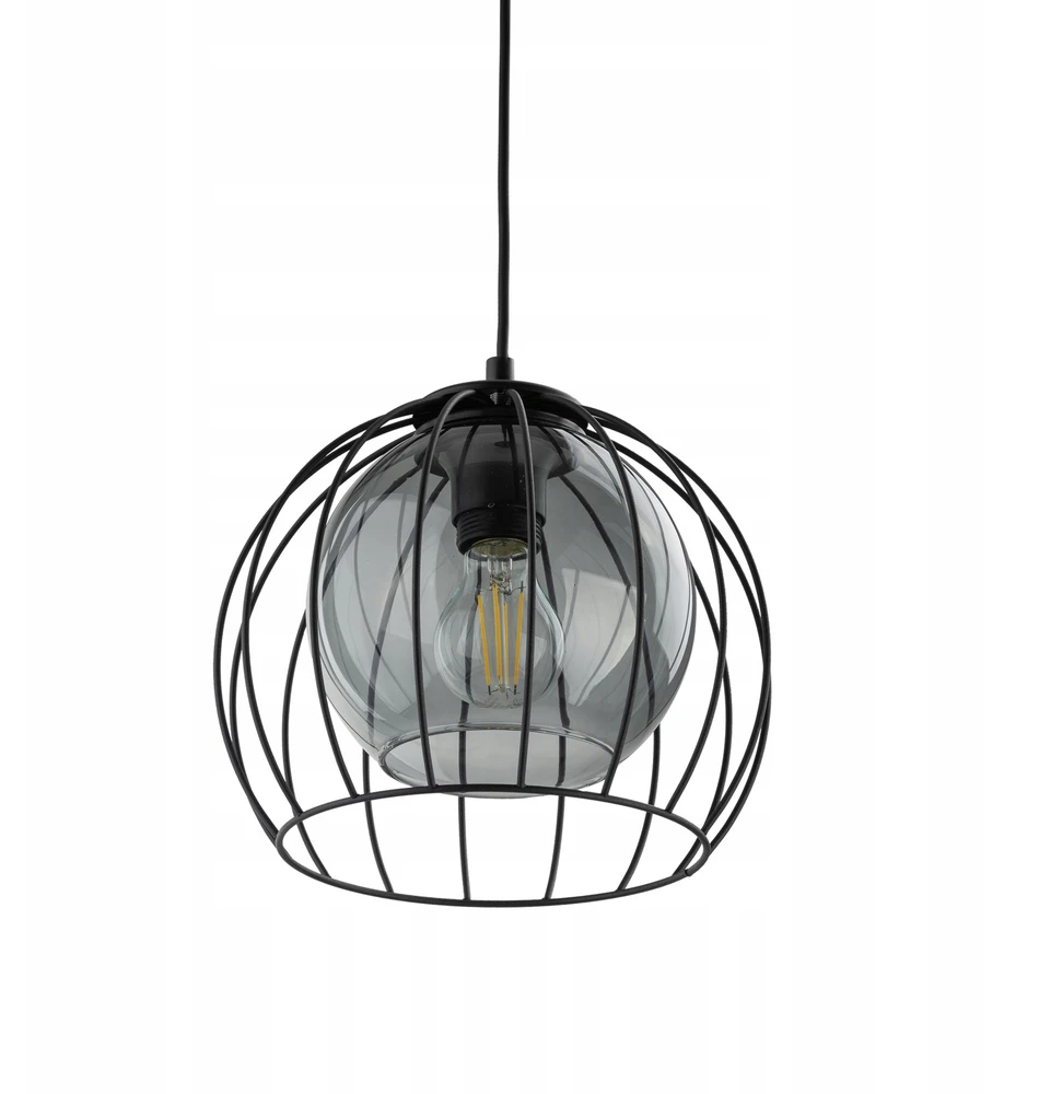 Lampa Wisząca Tk Lighting UNIVERSO juoda druciany klosz 26cm Grafitowy