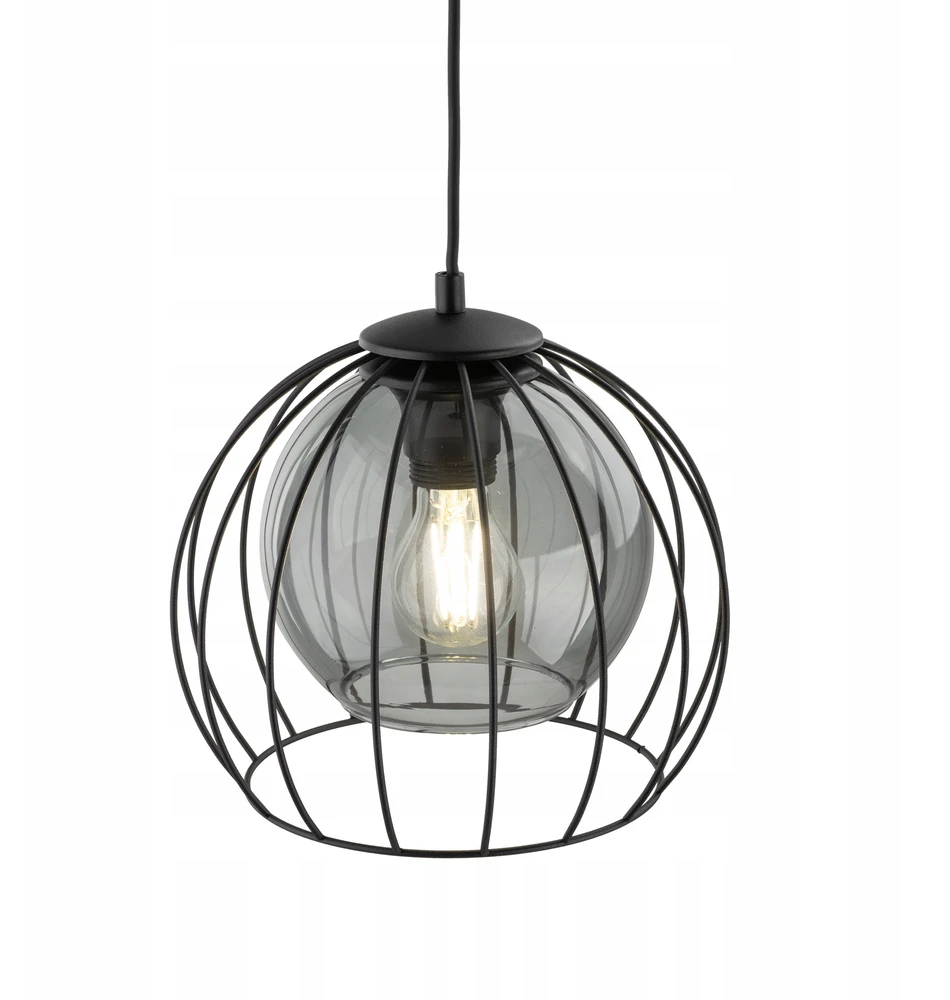 Lampa Wisząca Tk Lighting UNIVERSO juoda druciany klosz 26cm Grafitowy