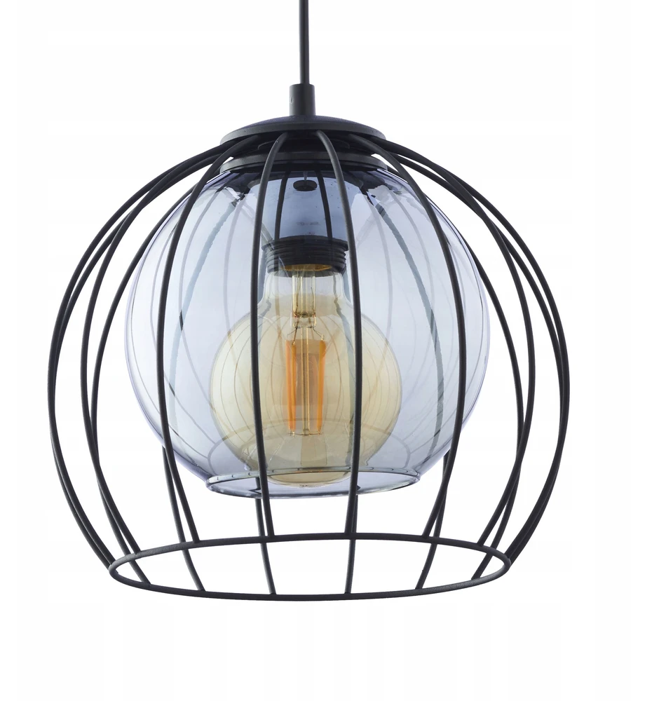 Lampa Wisząca Tk Lighting UNIVERSO juoda druciany klosz 26cm Grafitowy