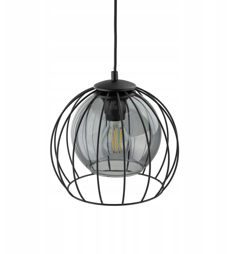 Lampa Wisząca Tk Lighting UNIVERSO juoda druciany klosz 26cm Grafitowy