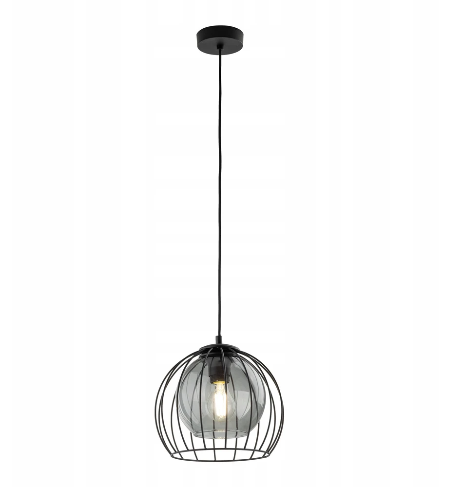 Lampa Wisząca Tk Lighting UNIVERSO juoda druciany klosz 26cm Grafitowy