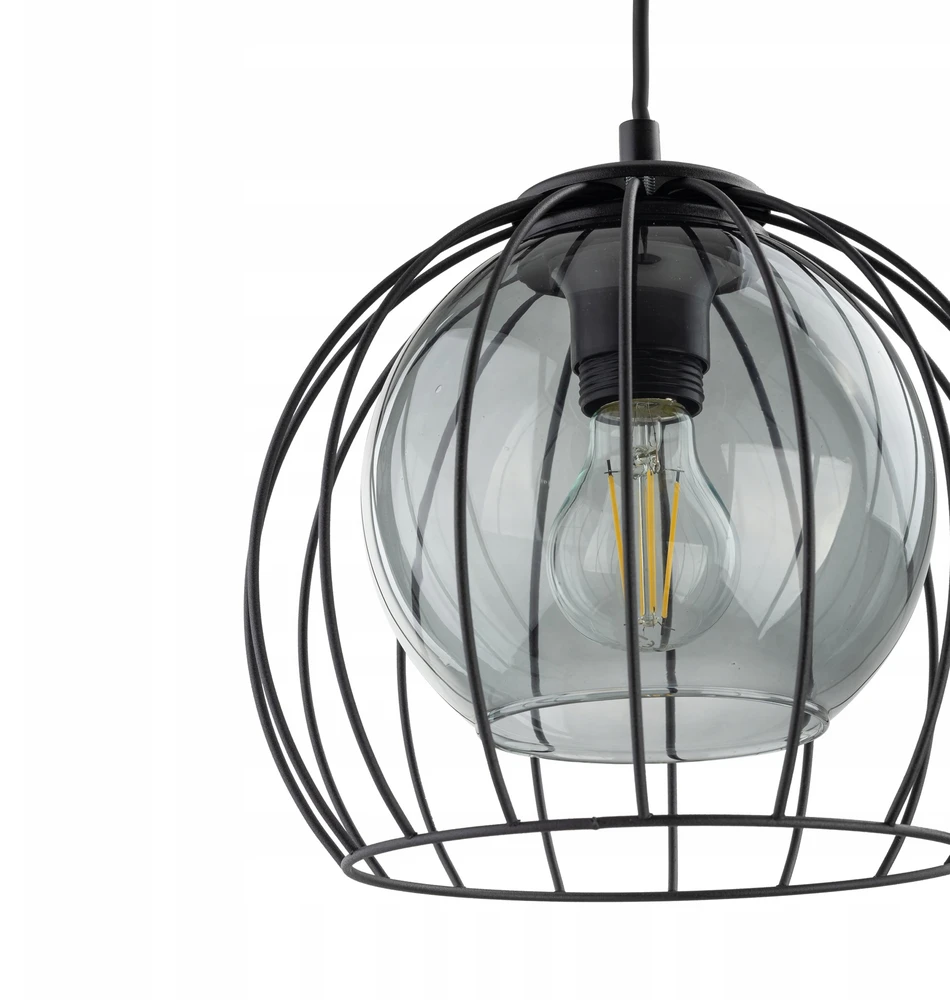 Lampa Wisząca Tk Lighting UNIVERSO juoda druciany klosz 26cm Grafitowy