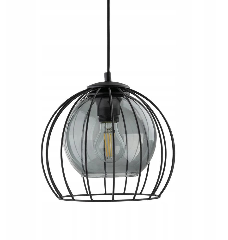 Lampa Wisząca Tk Lighting UNIVERSO juoda druciany klosz 26cm Grafitowy