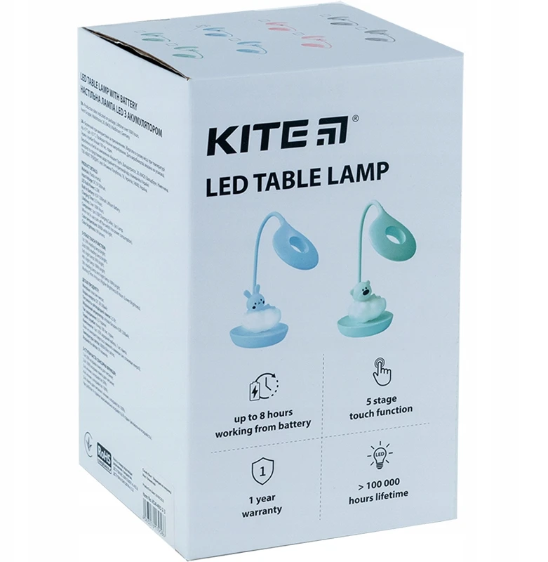 LAMPKA BIURKOWA NOCNA LED NA DOTYK SZKOLNA USB BEZPRZEWODOWA MISIEK KITE